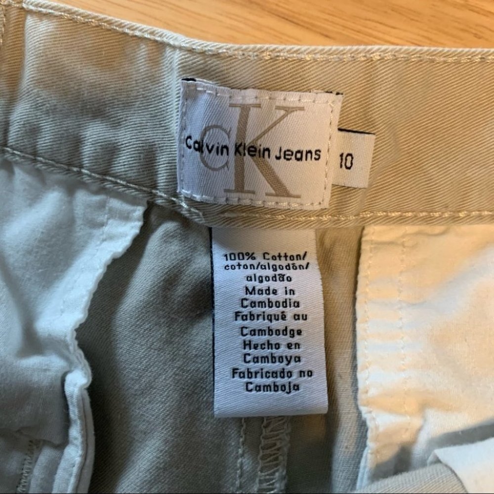 Vintage Calvin Klein Khaki Color Shorts Size 10 - Picture 3 of 13
